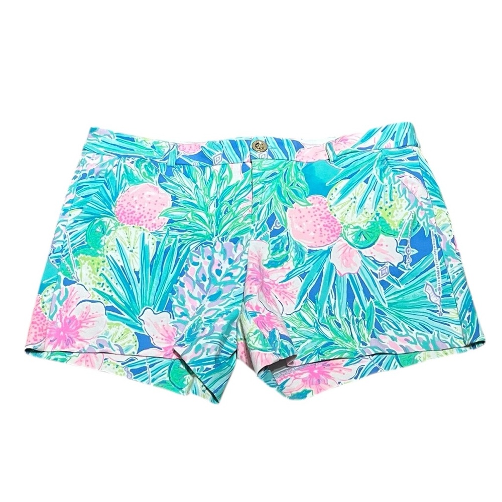 Lilly Pulitzer Tropical Print Shorts - Blue, Pink, Green
